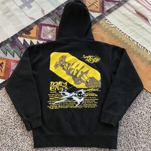 Cowboy Bebop 1998 Crunchyroll Hoodie Size Small Anime Logic Black Pullover EUC